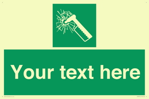 Custom sign safe condition emergency hammer